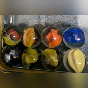 Colorful 8 Large Glass Marbles  Marbles